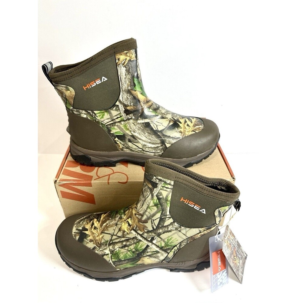 HISEA Men’s 11 Camo Neoprene Waterproof Ankle Rain&Snow  Fishing Hunting Boots